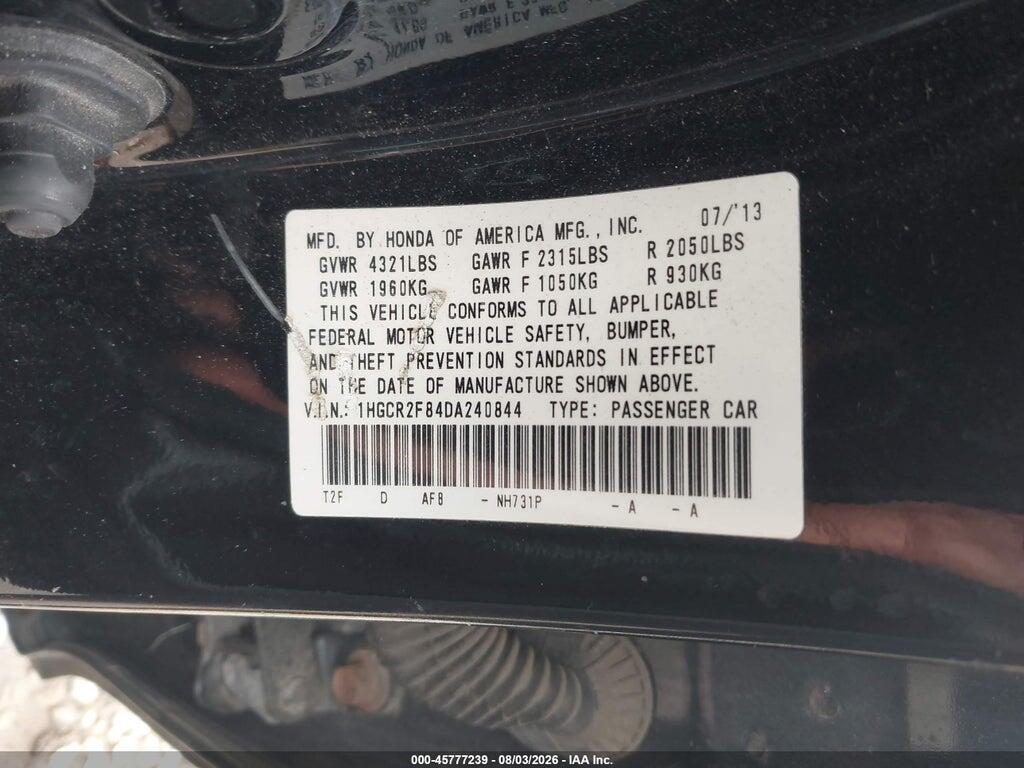 1HGCR2F84DA240844 2013 HONDA ACCORD photo no. 9