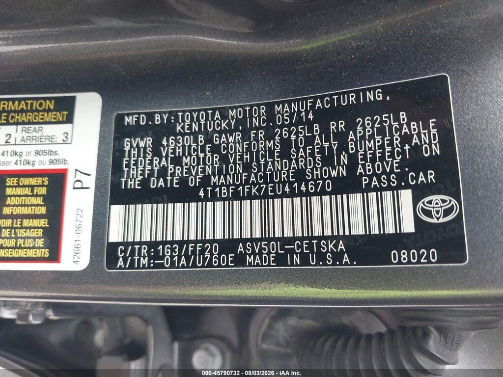 4T1BF1FK7EU414670 2014 TOYOTA CAMRY photo no. 9