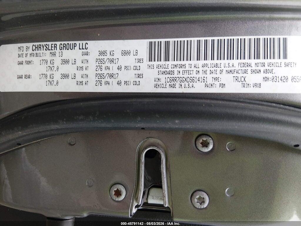 1C6RR7GGXDS614161 2013 RAM 1500 photo no. 9