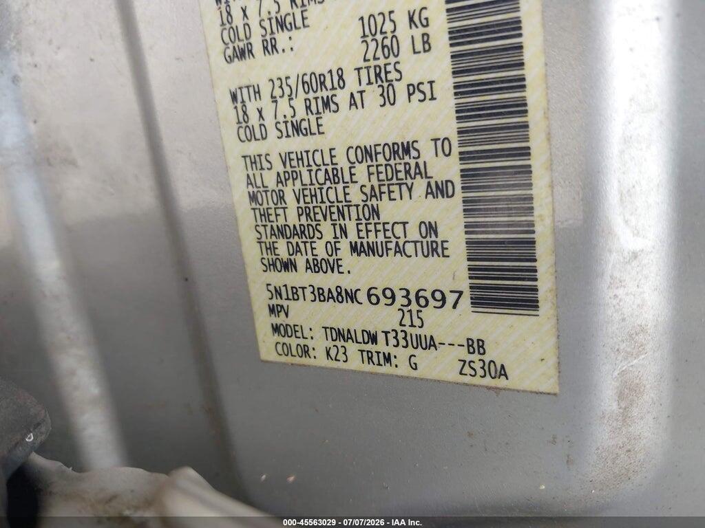 5N1BT3BA8NC693697 2022 NISSAN ROGUE photo no. 9