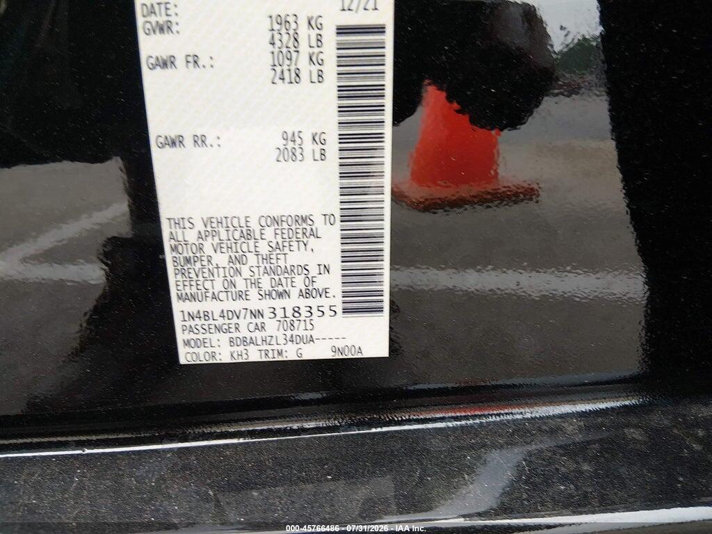 1N4BL4DV7NN318355 2022 NISSAN ALTIMA photo no. 9