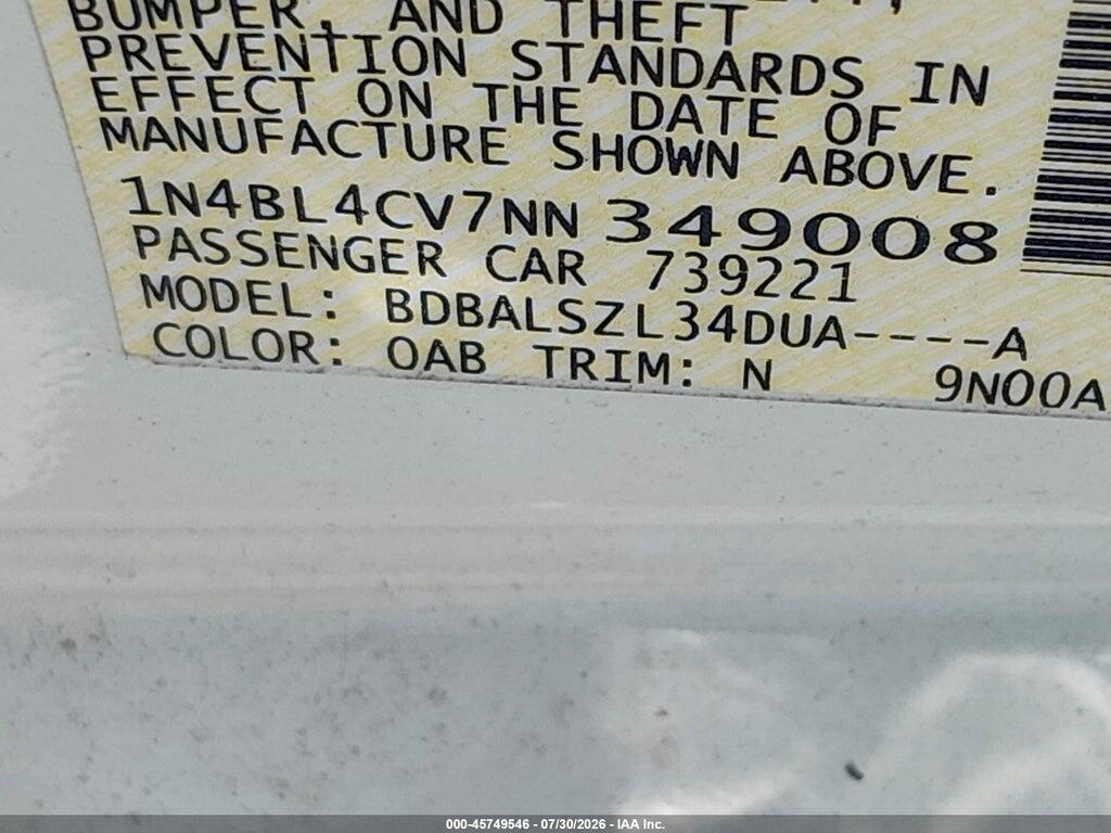 1N4BL4CV7NN349008 2022 NISSAN ALTIMA photo no. 9