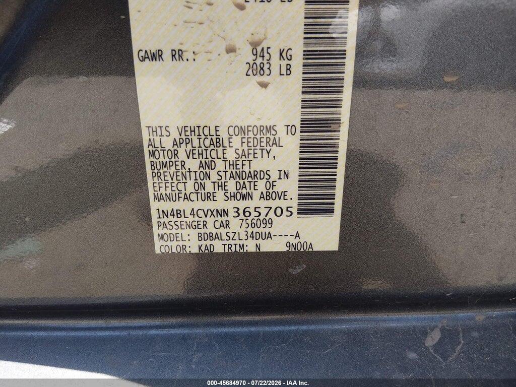1N4BL4CVXNN365705 2022 NISSAN ALTIMA photo no. 9