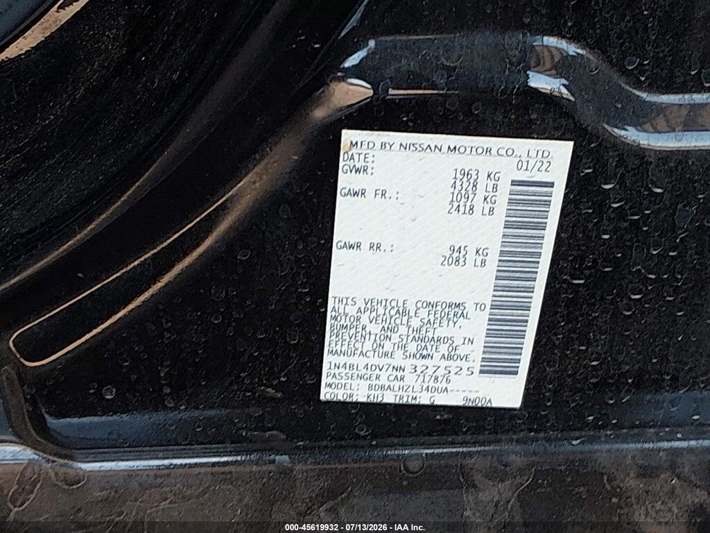 1N4BL4DV7NN327525 2022 NISSAN ALTIMA photo no. 9