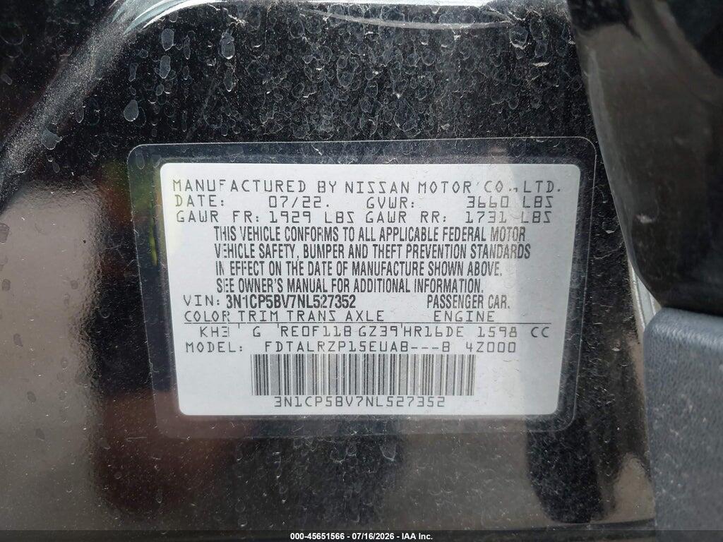 3N1CP5BV7NL527352 2022 NISSAN KICKS photo no. 9