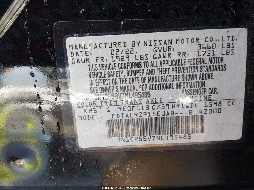 3N1CP5BV7NL495485 2022 NISSAN KICKS photo no. 9