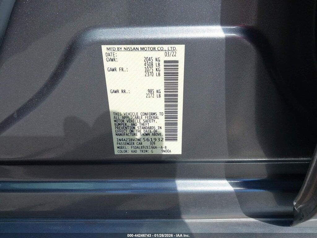 1N4AZ1BV7NC561932 2022 NISSAN LEAF photo no. 9