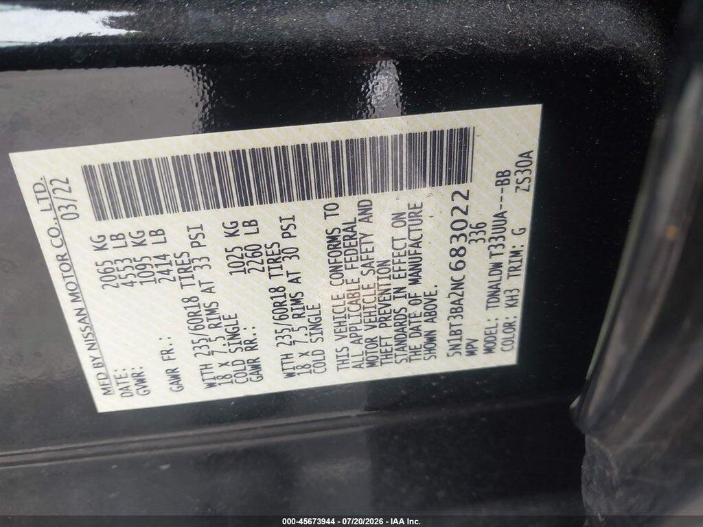5N1BT3BA2NC683022 2022 NISSAN ROGUE photo no. 9