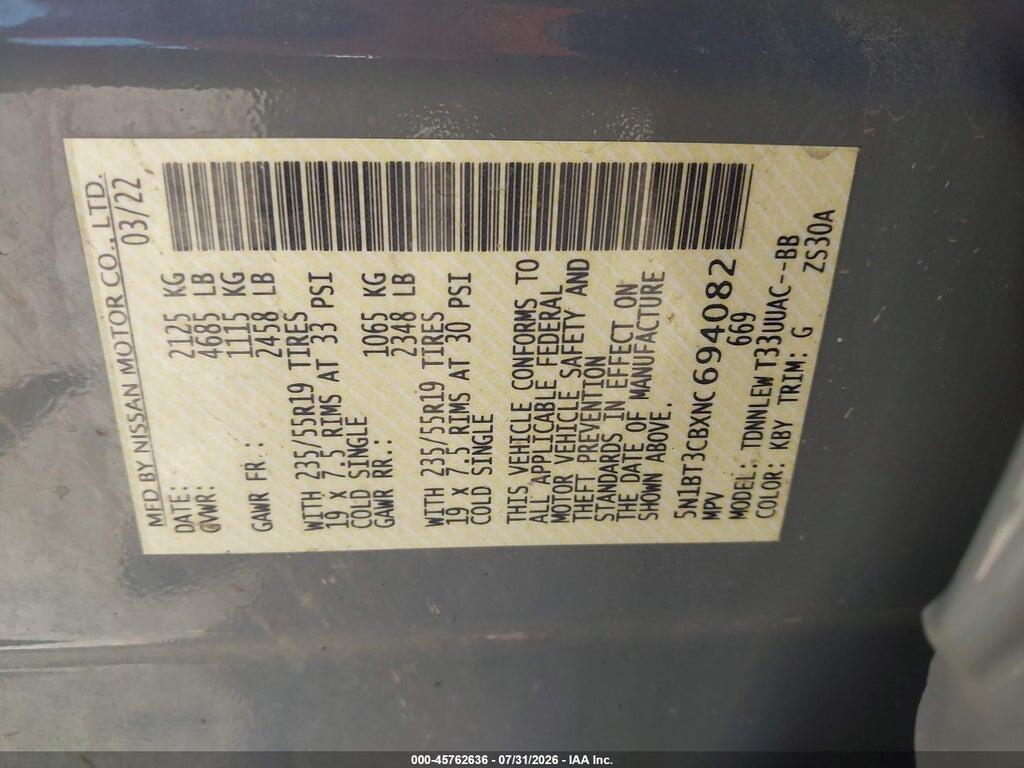 5N1BT3CBXNC694082 2022 NISSAN ROGUE photo no. 9