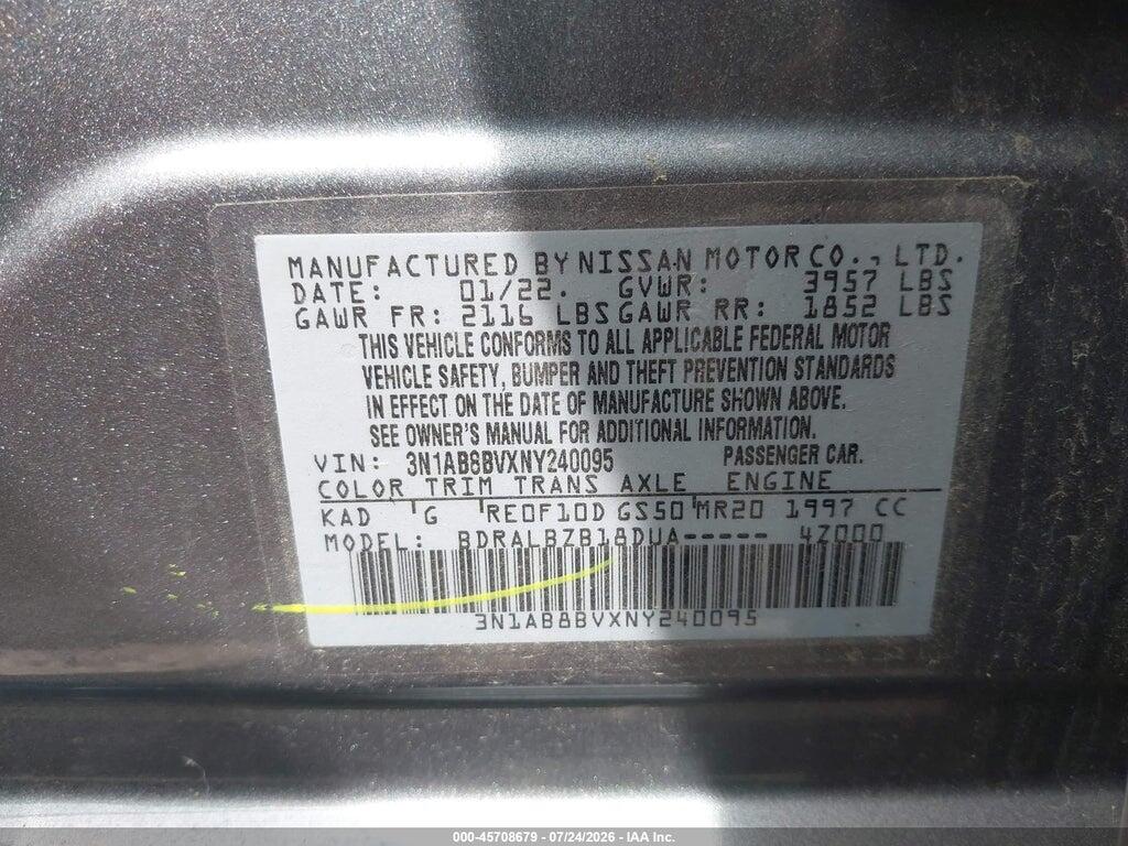 3N1AB8BVXNY240095 2022 NISSAN SENTRA photo no. 9