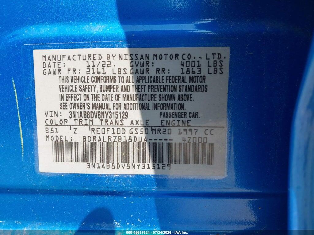 3N1AB8DV8NY315129 2022 NISSAN SENTRA photo no. 9