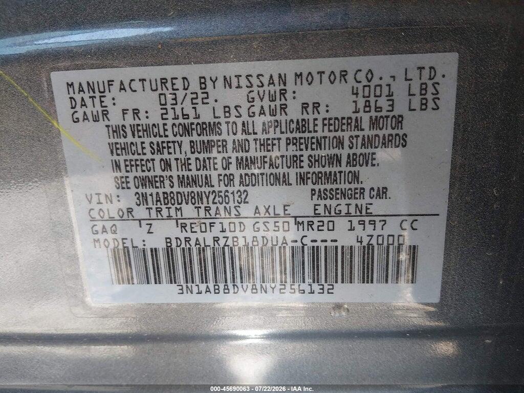 3N1AB8DV8NY256132 2022 NISSAN SENTRA photo no. 9