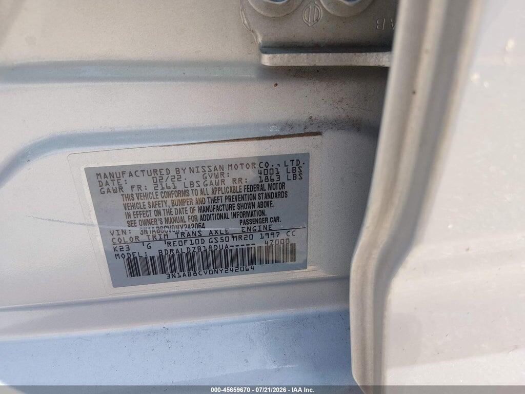 3N1AB8CV0NY242064 2022 NISSAN SENTRA photo no. 9