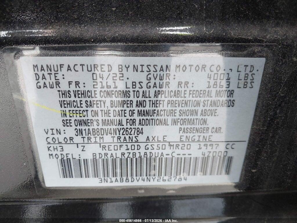 3N1AB8DV4NY262784 2022 NISSAN SENTRA photo no. 9