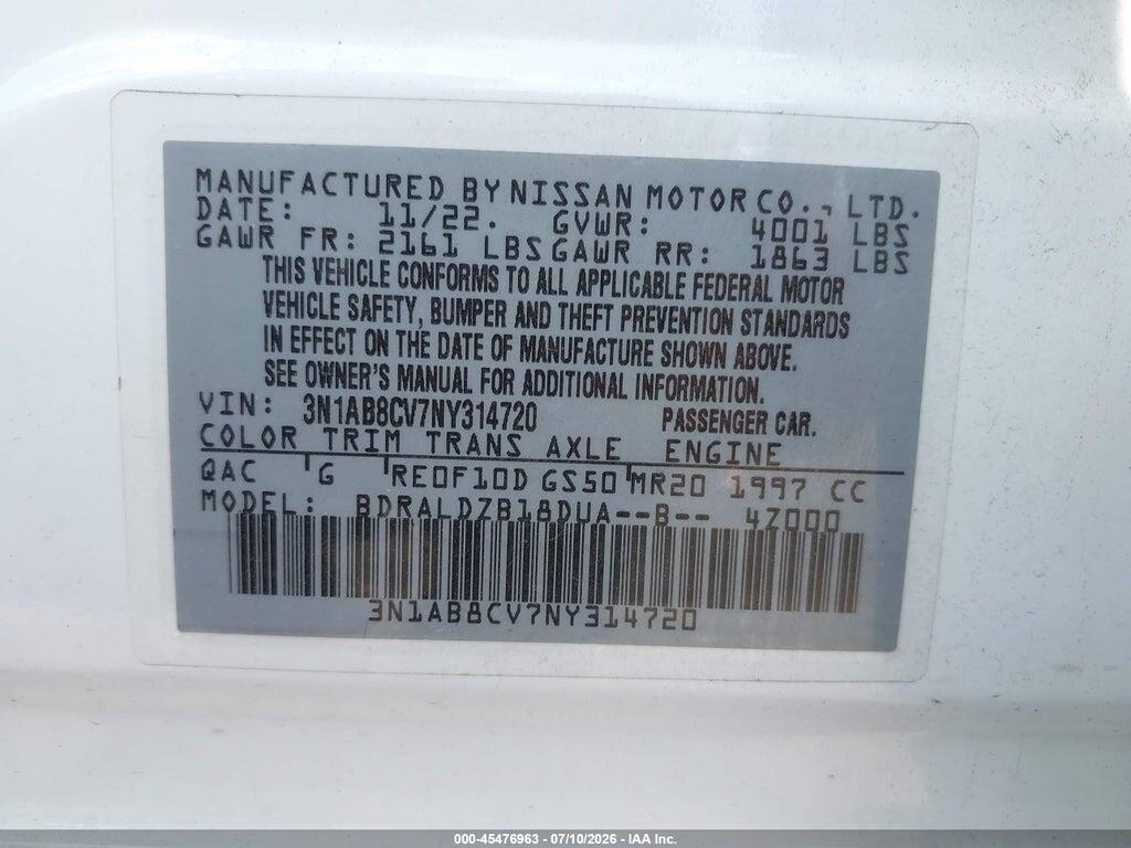 3N1AB8CV7NY314720 2022 NISSAN SENTRA photo no. 9
