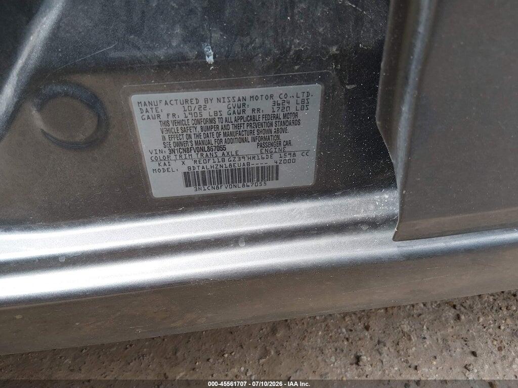 3N1CN8FV0NL867055 2022 NISSAN VERSA photo no. 9
