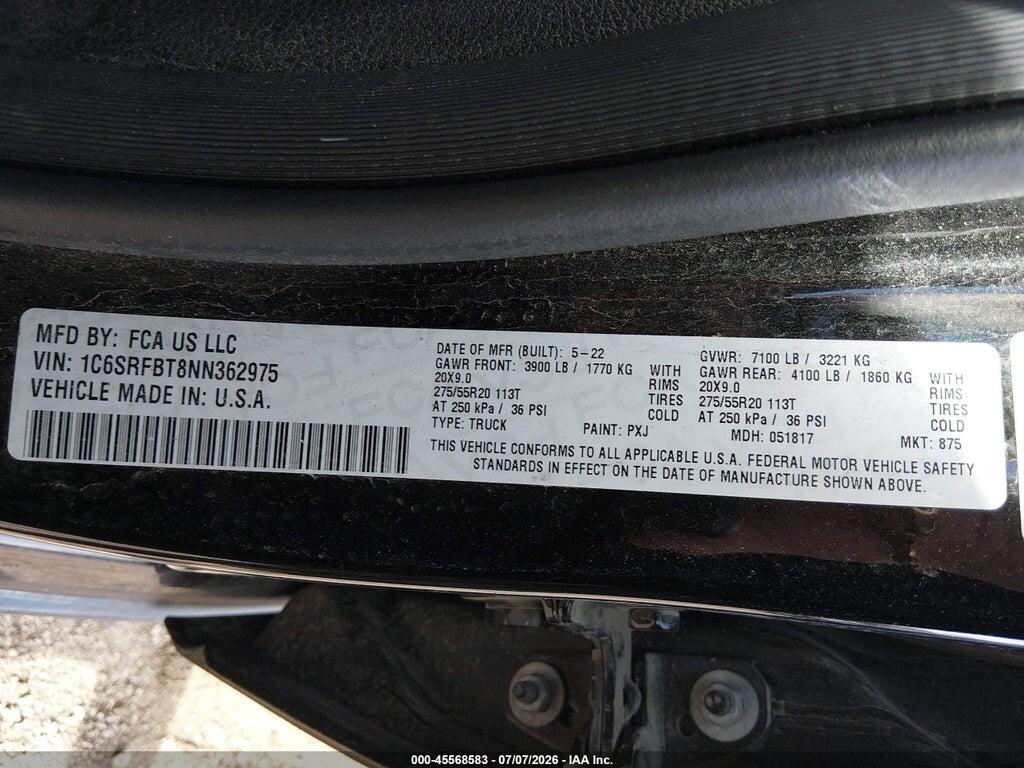 1C6SRFBT8NN362975 2022 RAM 1500 photo no. 9