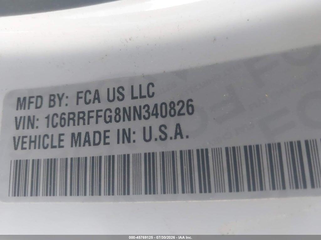 1C6RRFFG8NN340826 2022 RAM 1500 photo no. 9