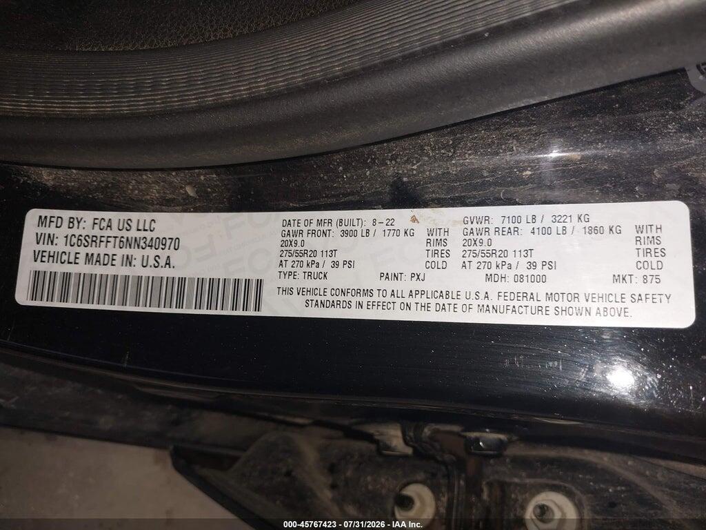 1C6SRFFT6NN340970 2022 RAM 1500 photo no. 9