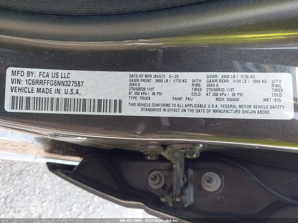 1C6RRFFG6NN327587 2022 RAM 1500 photo no. 9