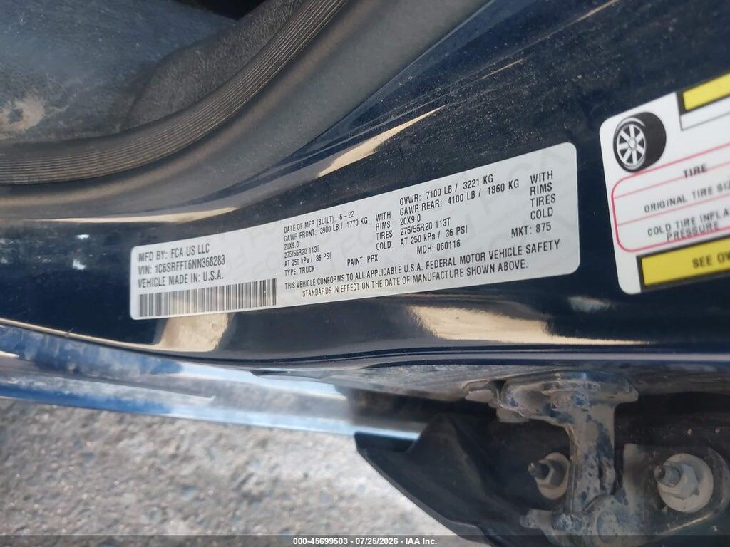 1C6SRFFT6NN368283 2022 RAM 1500 photo no. 9
