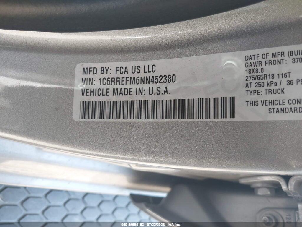 1C6RREFM6NN452380 2022 RAM 1500 photo no. 9