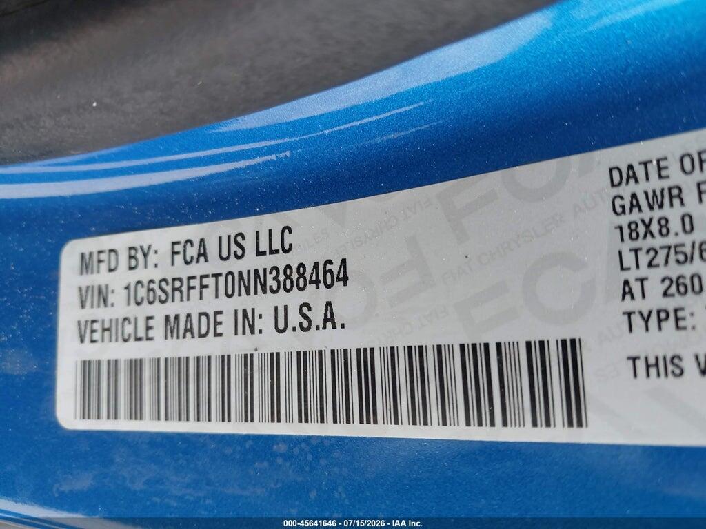 1C6SRFFT0NN388464 2022 RAM 1500 photo no. 9