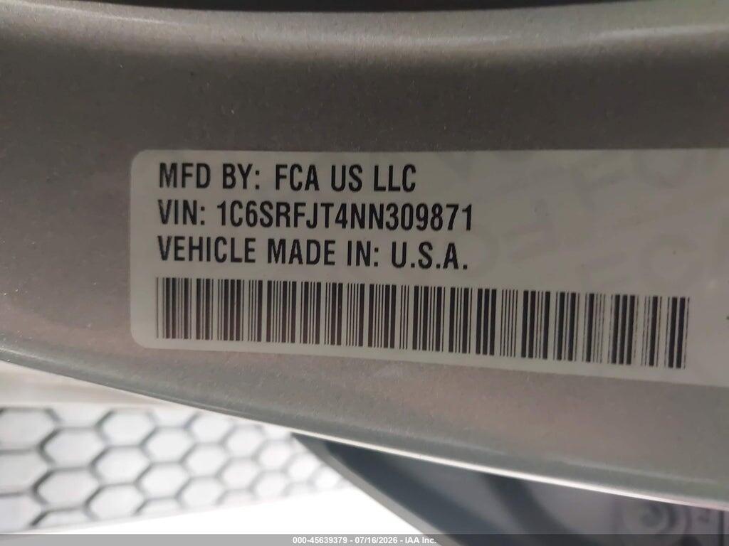 1C6SRFJT4NN309871 2022 RAM 1500 photo no. 9