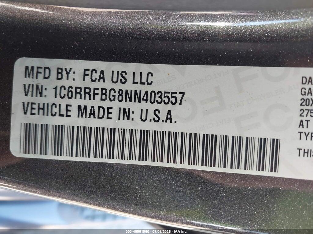 1C6RRFBG8NN403557 2022 RAM 1500 photo no. 9