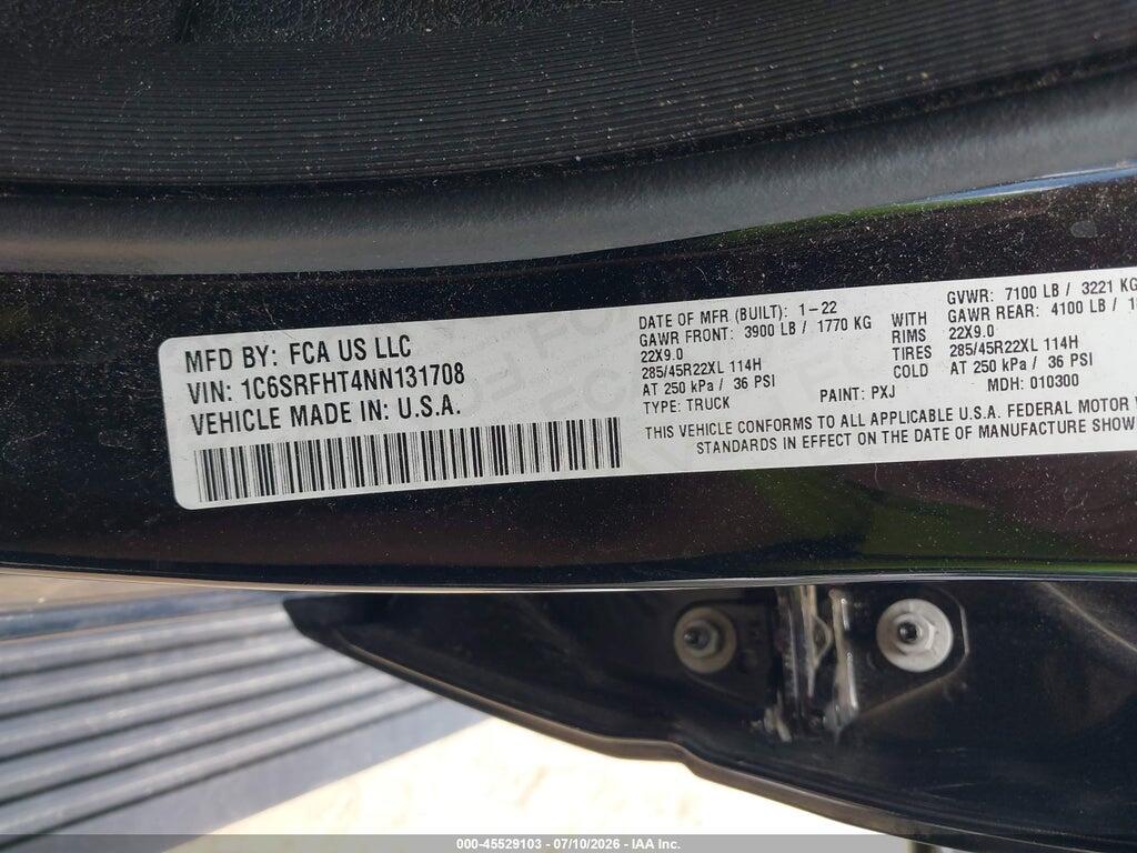 1C6SRFHT4NN131708 2022 RAM 1500 photo no. 9