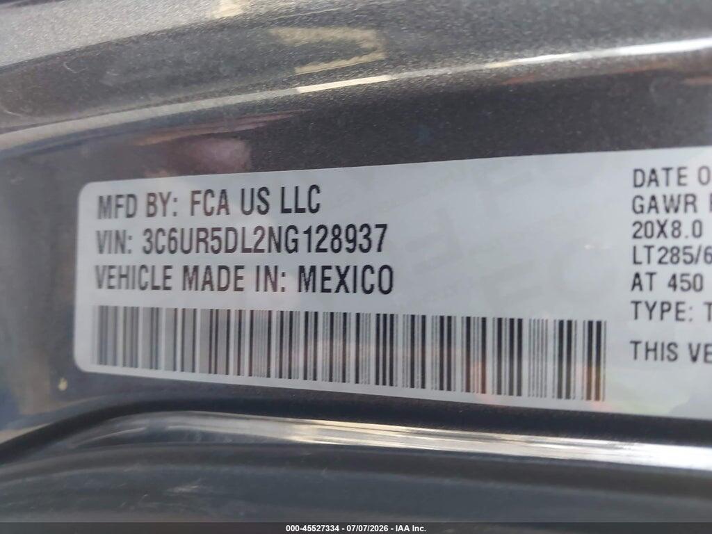 3C6UR5DL2NG128937 2022 RAM 2500 photo no. 9