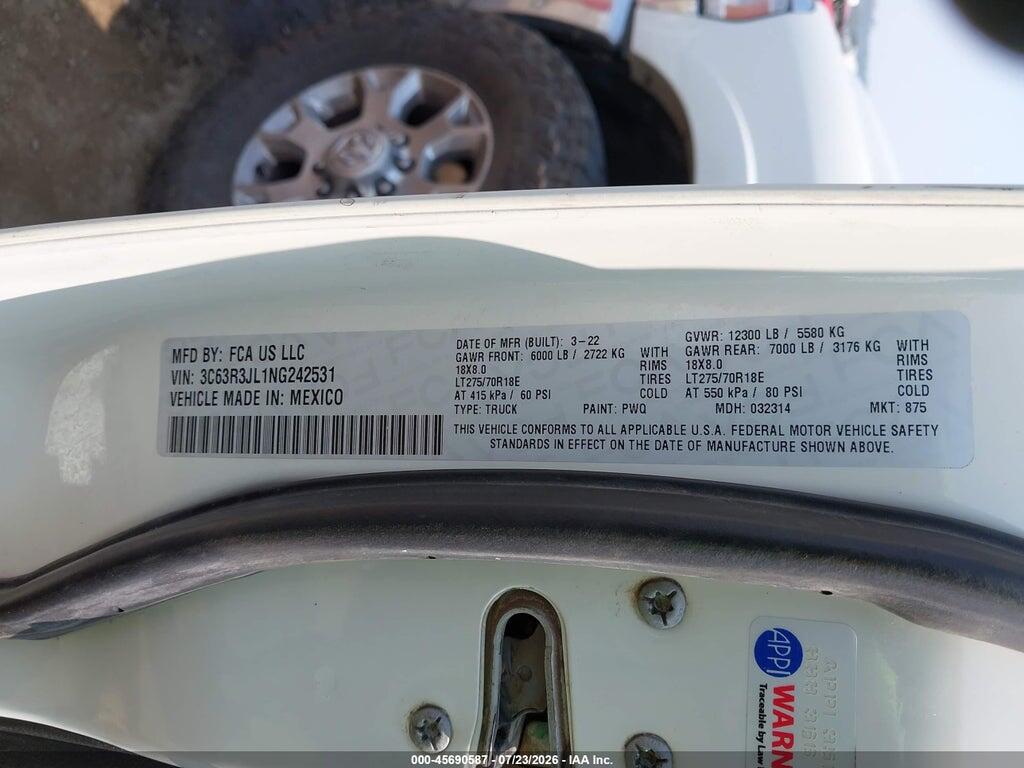 3C63R3JL1NG242531 2022 RAM 3500 photo no. 9