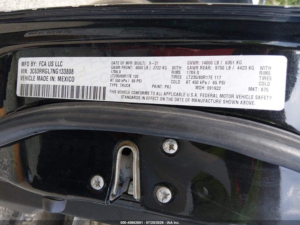 3C63RRGL7NG133808 2022 RAM 3500 photo no. 9