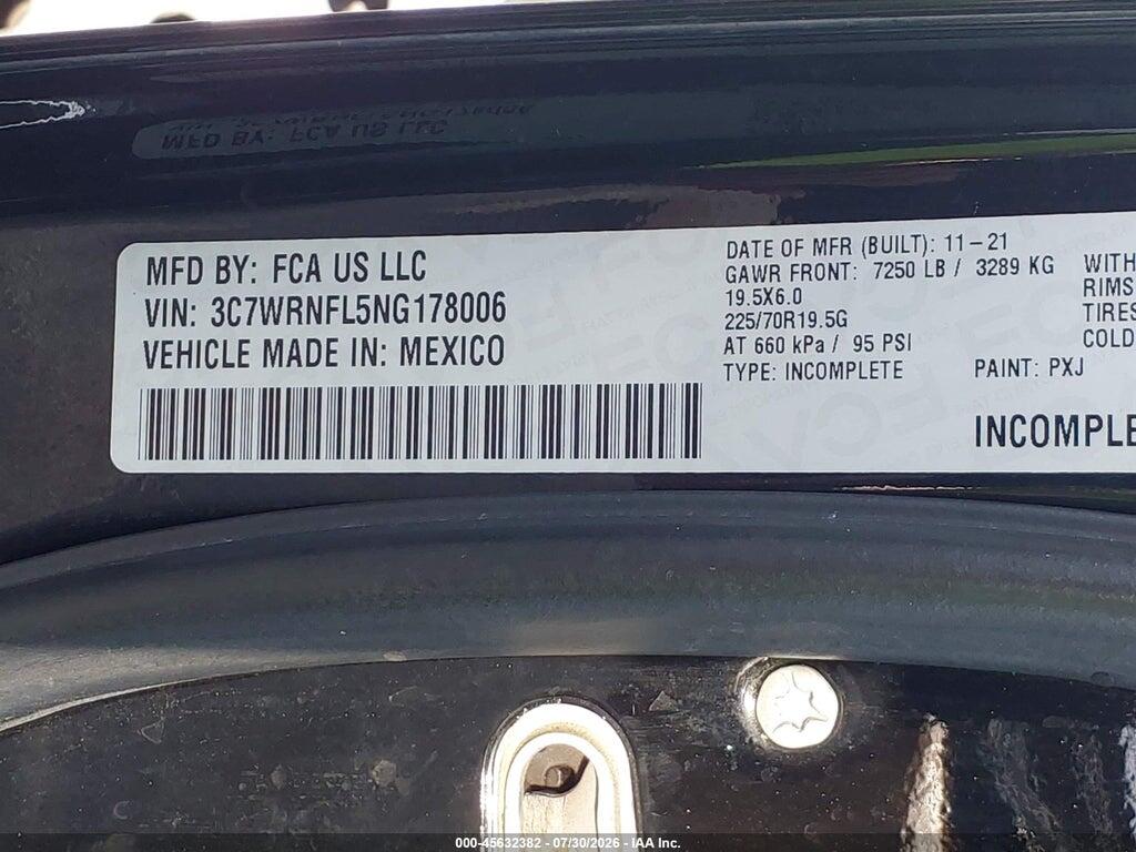3C7WRNFL5NG178006 2022 RAM 5500 CHASSIS photo no. 9