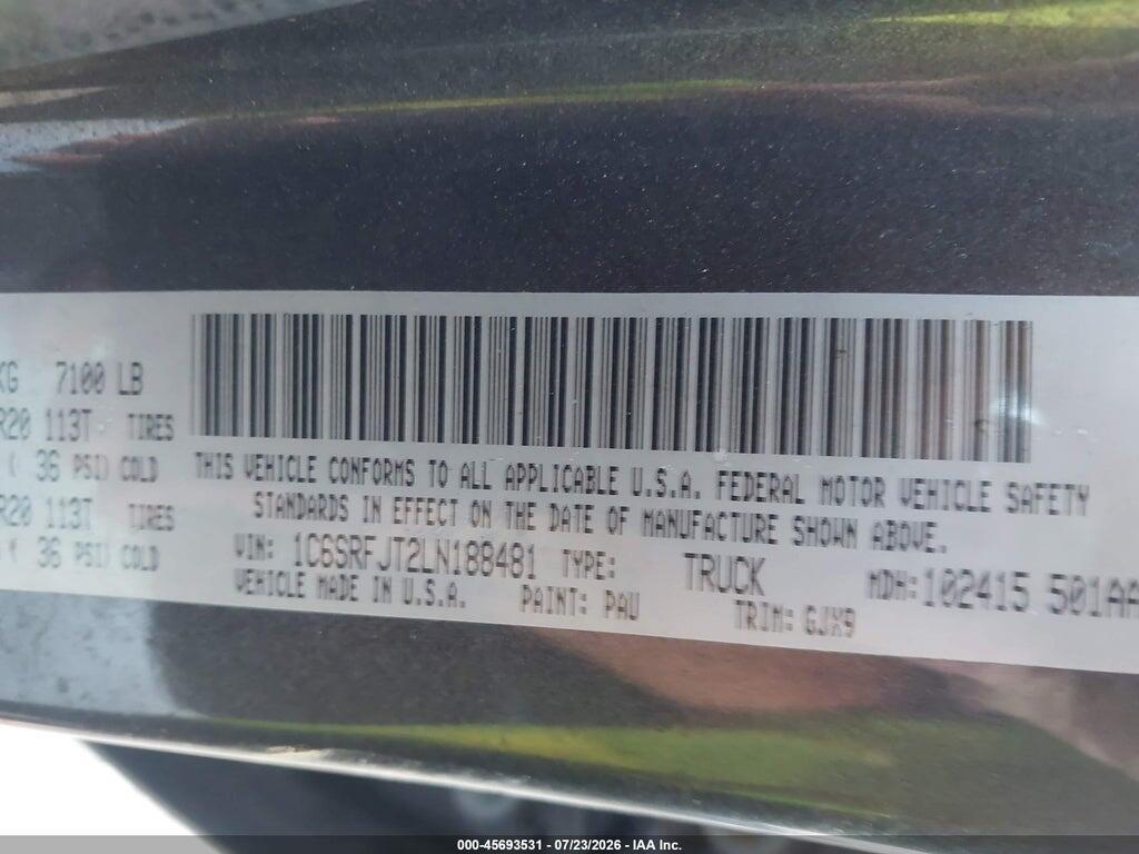 1C6SRFJT2LN188481 2020 RAM 1500 photo no. 9