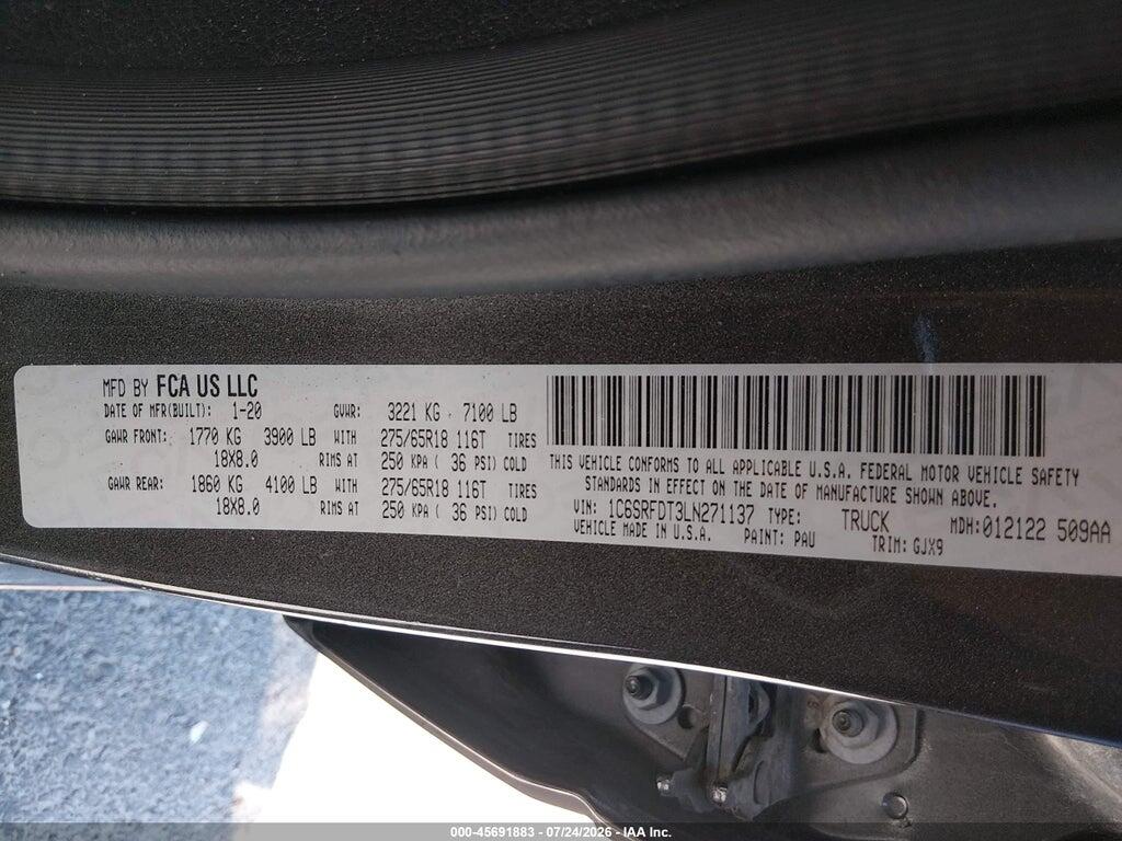 1C6SRFDT3LN271137 2020 RAM 1500 photo no. 9