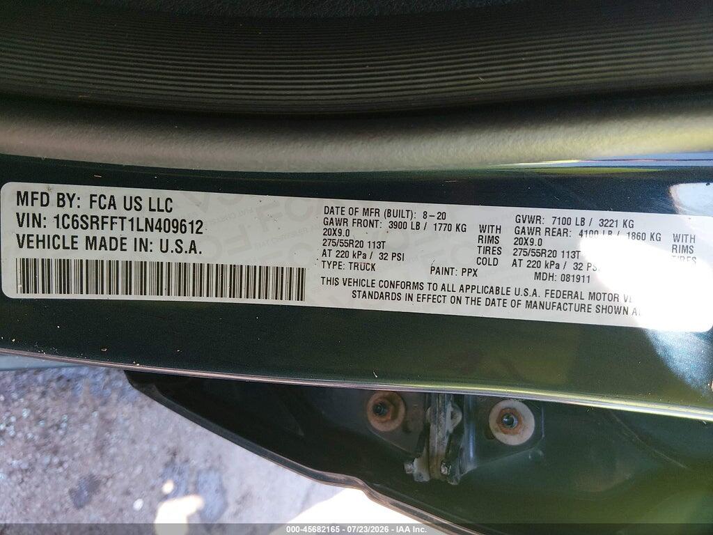 1C6SRFFT1LN409612 2020 RAM 1500 photo no. 9