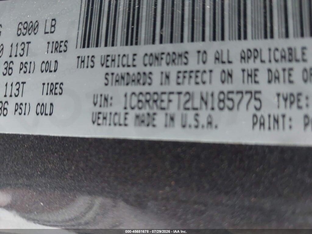 1C6RREFT2LN185775 2020 RAM 1500 photo no. 9