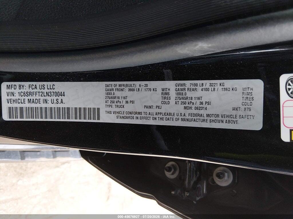 1C6SRFFT2LN370044 2020 RAM 1500 photo no. 9