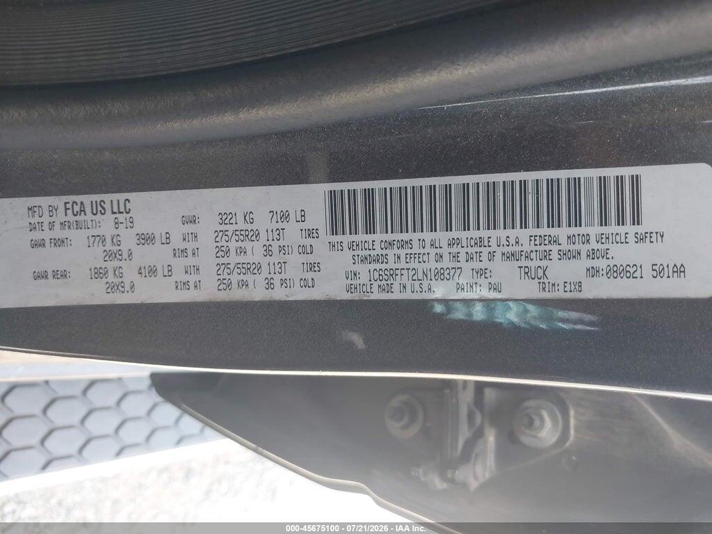 1C6SRFFT2LN108377 2020 RAM 1500 photo no. 9