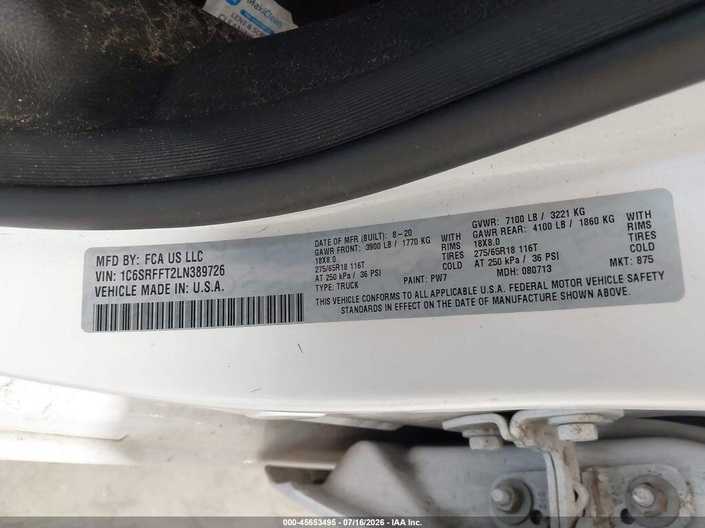 1C6SRFFT2LN389726 2020 RAM 1500 photo no. 9