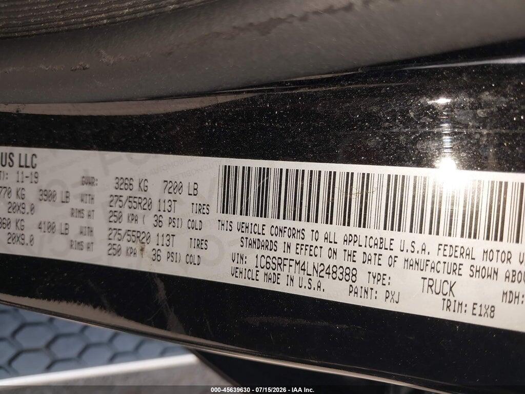 1C6SRFFM4LN248388 2020 RAM 1500 photo no. 9