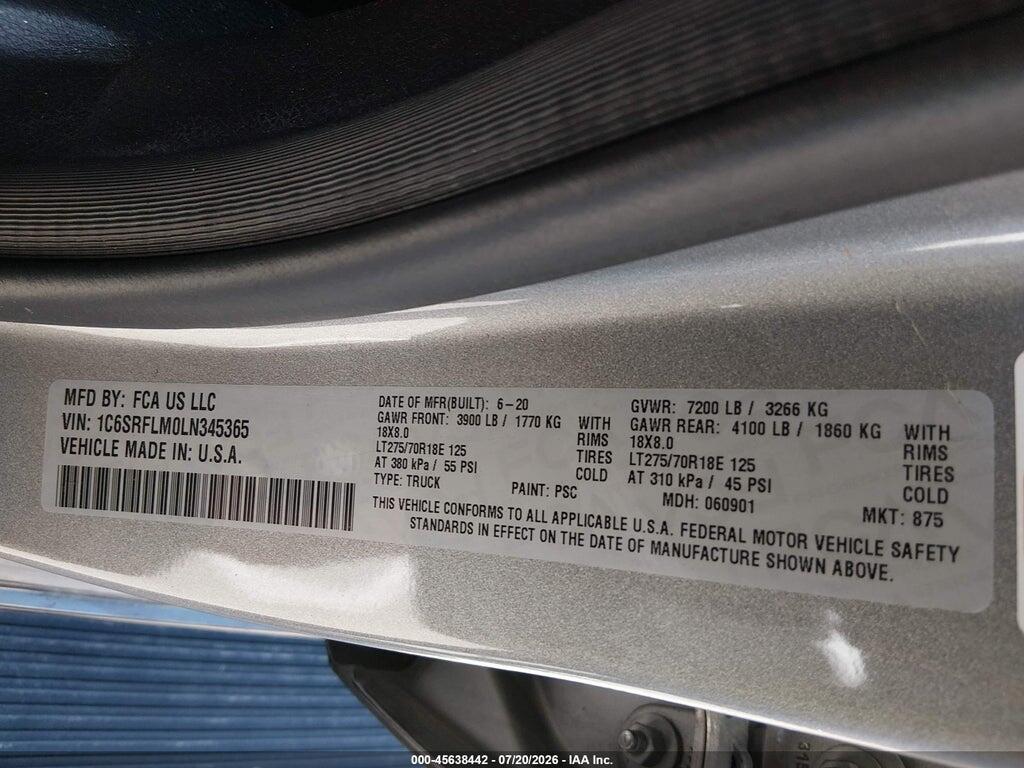 1C6SRFLM0LN345365 2020 RAM 1500 photo no. 9