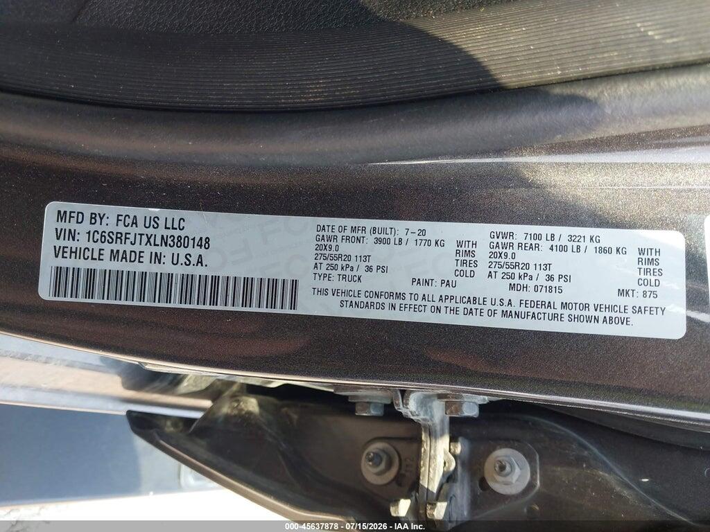 1C6SRFJTXLN380148 2020 RAM 1500 photo no. 9