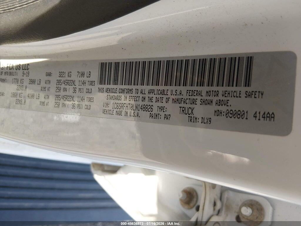 1C6SRFHT0LN148826 2020 RAM 1500 photo no. 9