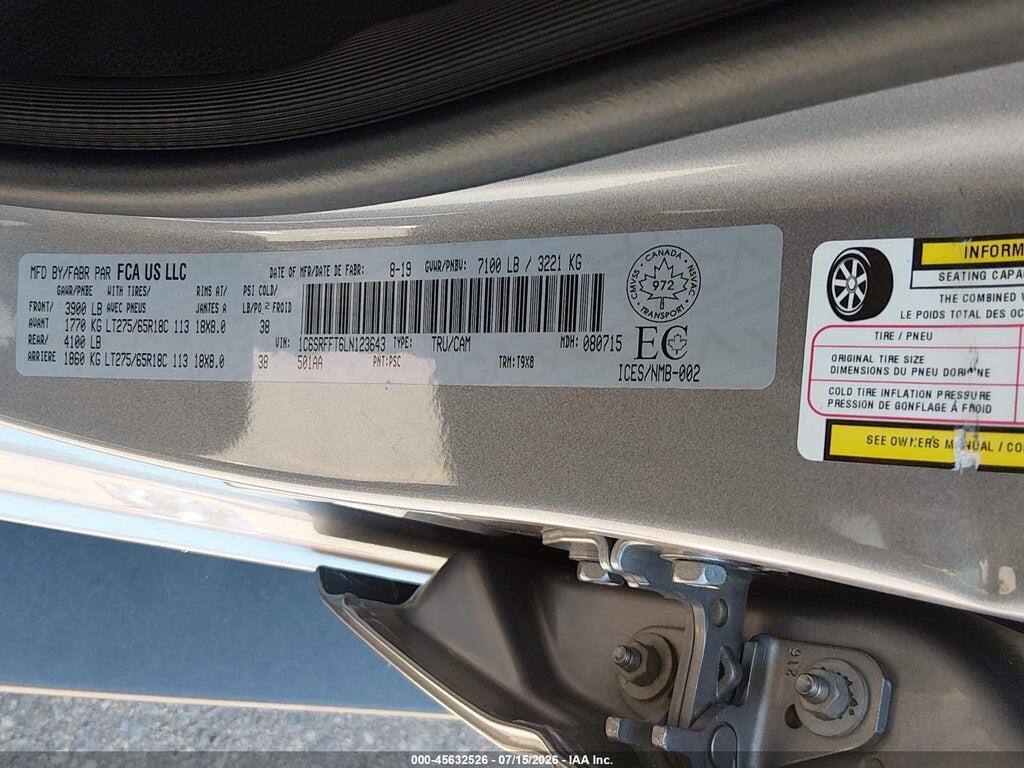 1C6SRFFT6LN123643 2020 RAM 1500 photo no. 9