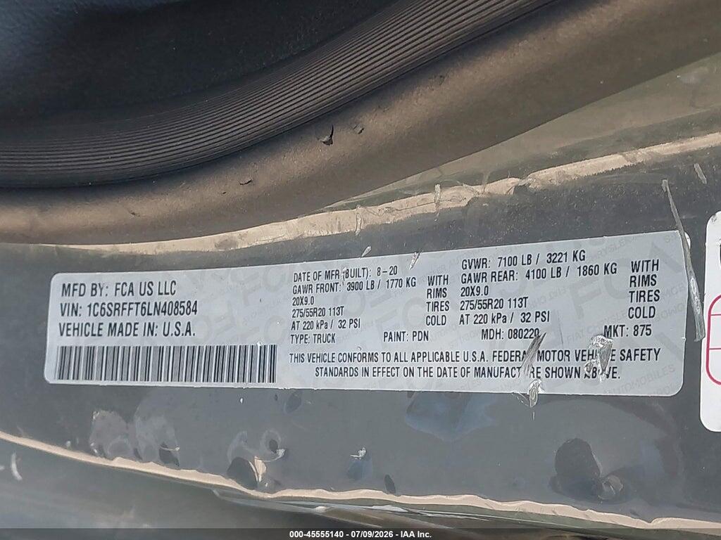 1C6SRFFT6LN408584 2020 RAM 1500 photo no. 9
