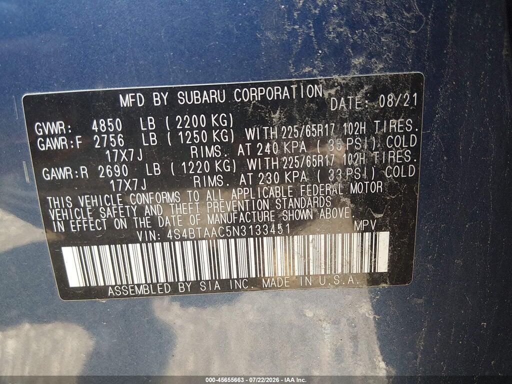 4S4BTAAC5N3133451 2022 SUBARU OUTBACK photo no. 9