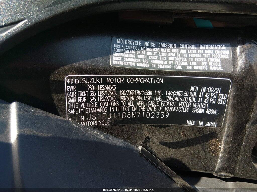 JS1EJ11B8N7102339 2022 SUZUKI GSX1300 photo no. 10