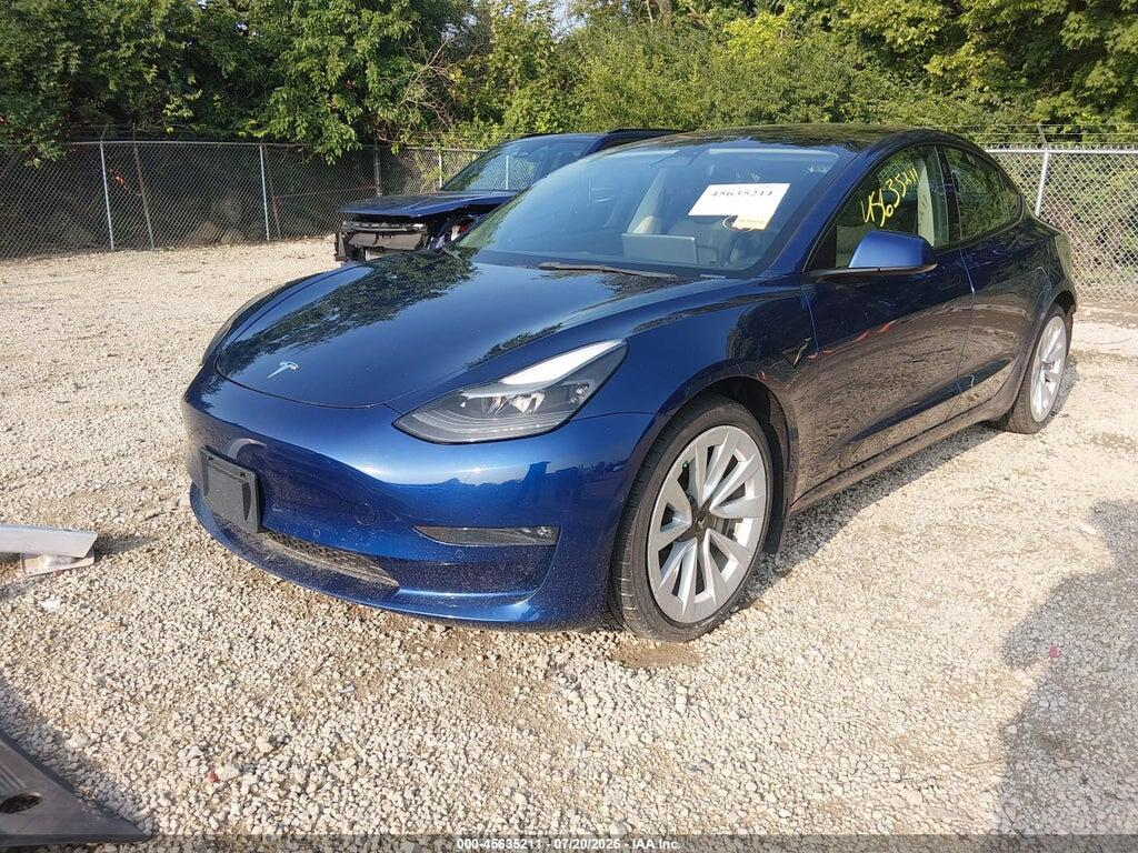 5YJ3E1EB4NF187086 2022 TESLA MODEL 3 photo no. 2